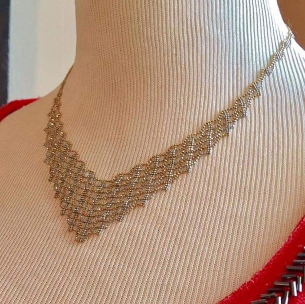 ▪︎ 14k Solid Gold 2tone Beads Necklace ▪︎